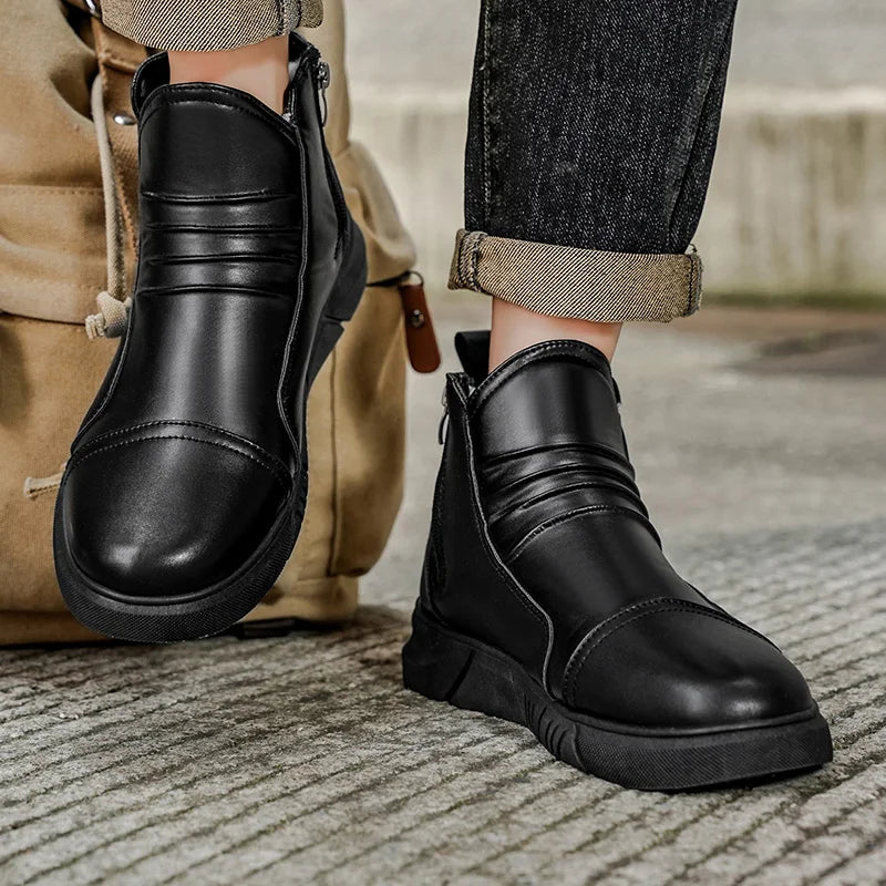 Fashion Men Leather Work & Safety Shoes