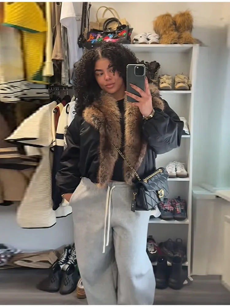 Winter Fashion Big Faux Fur Coat For Women