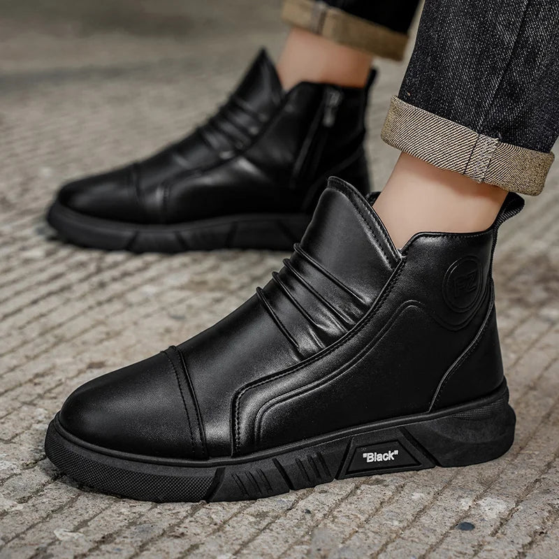 Fashion Men Leather Work & Safety Shoes