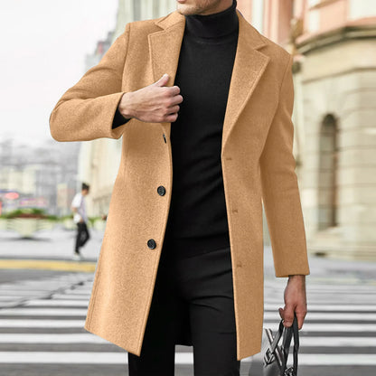 Men Wool  Casual Business Trench Coat