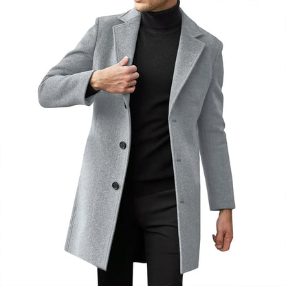 Men Wool  Casual Business Trench Coat