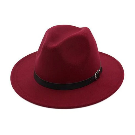 Fashion Wide Brim British Fedora Hat in Solid Color.