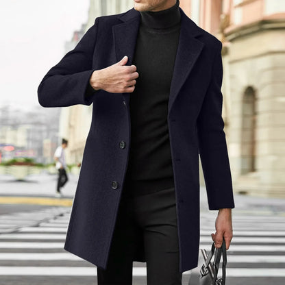 Men Wool  Casual Business Trench Coat