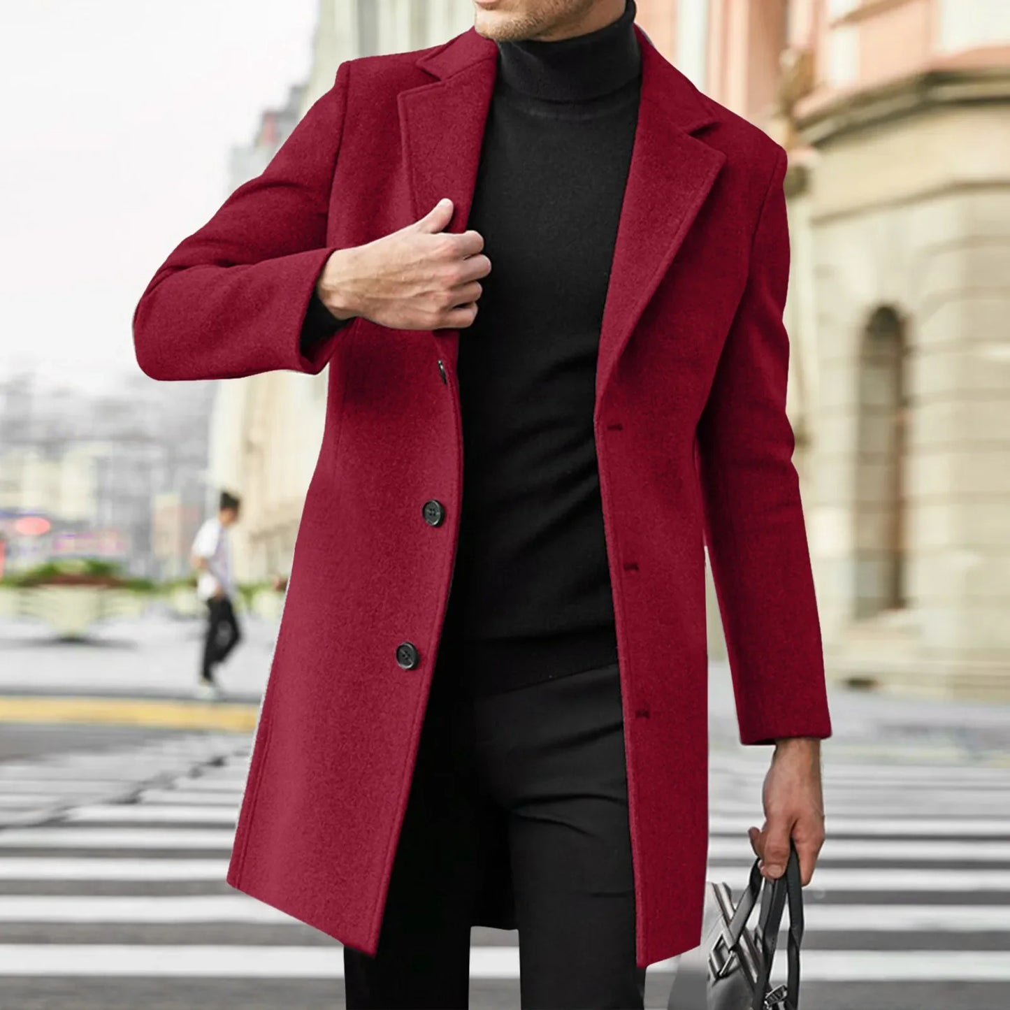Men Wool  Casual Business Trench Coat