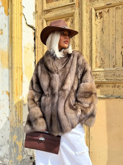 Women Fluffy Faux Fur Short Coat